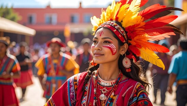 Inti Raymi Ancestral Headdress Portrait