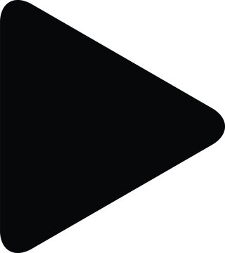 Play button icon, dark grey triangle media player start graphic element, modern web ui interface control illustration, EPS vector file