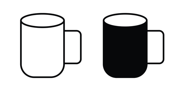 Mug icon vector bundle in black