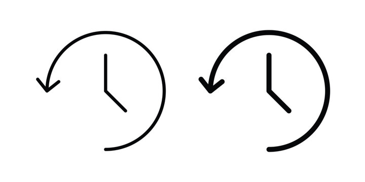 Past time icon vector bundle in black