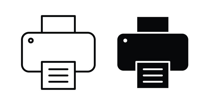 Print icon vector bundle in black