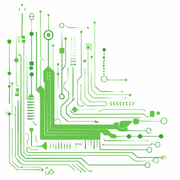 Green Circuit Board Abstract Design