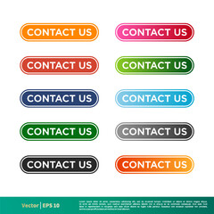 Fototapeta premium Contact Us Button Sticker Icon Vector Template Illustration Design. Vector EPS 10.