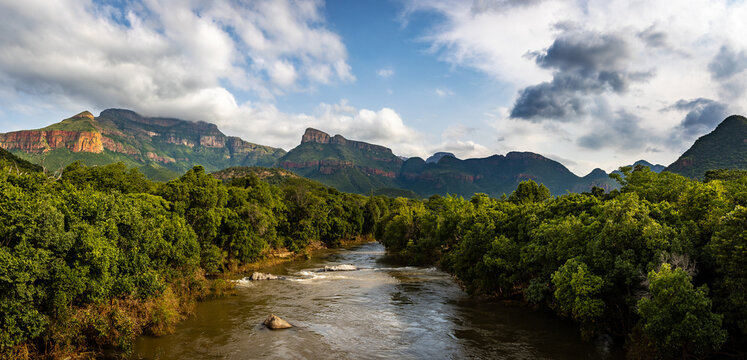 Blyde River flowing through forest and mountain landscape