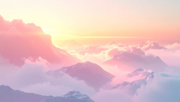 Soft Pink Cloudscape