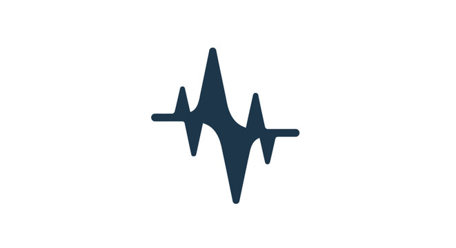 Abstract graphical representation of a soundwave or signal on a white backdrop illustration