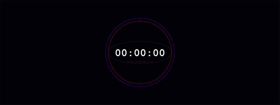 Digital countdown timer showing zero time on a dark background
