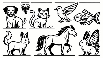 Obraz premium set of vector animals
