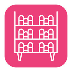 Fototapeta premium Library Book Cart Vector Icon