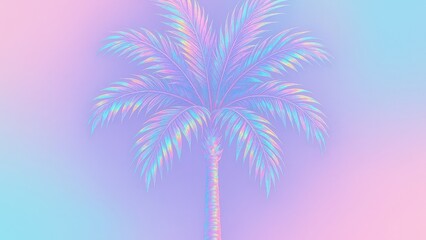 Obraz premium Vibrant pastel palm tree desktop wallpaper