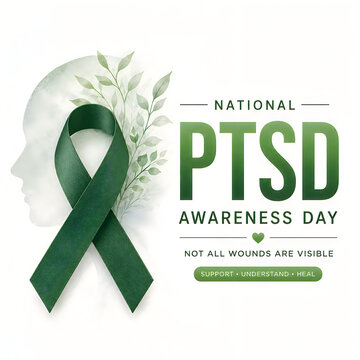 Ptsd awareness day green ribbon