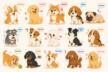 Obraz premium set of dogs