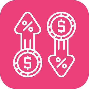 Increase and Decrease in Rate Vector Icon
