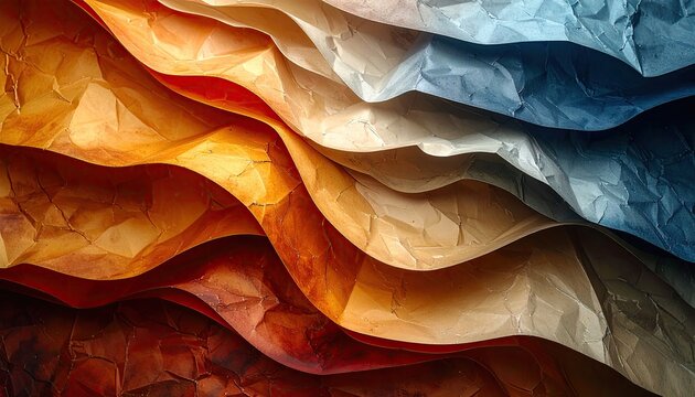 Colorful crumpled paper texture for design backgrounds and art projects