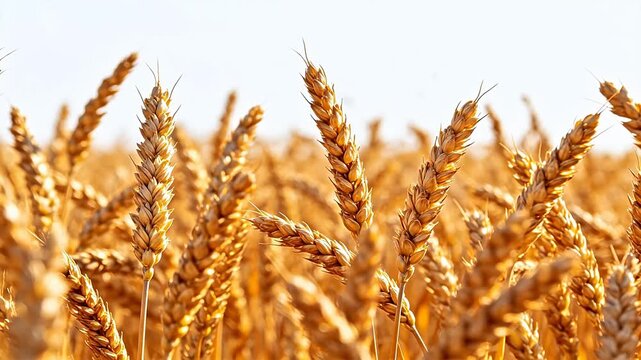 Golden wheat ears in a field