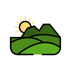 Fototapeta premium sunrise outline colour icon