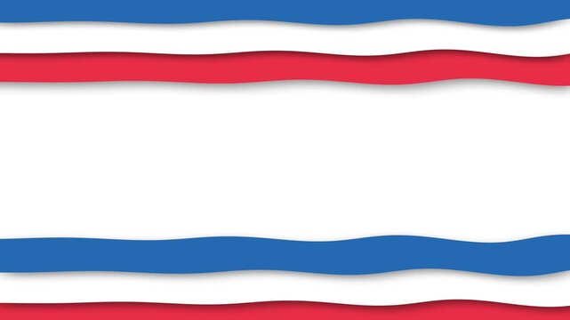 Bastille Day Festive Red White Blue Wavy Stripes Background.