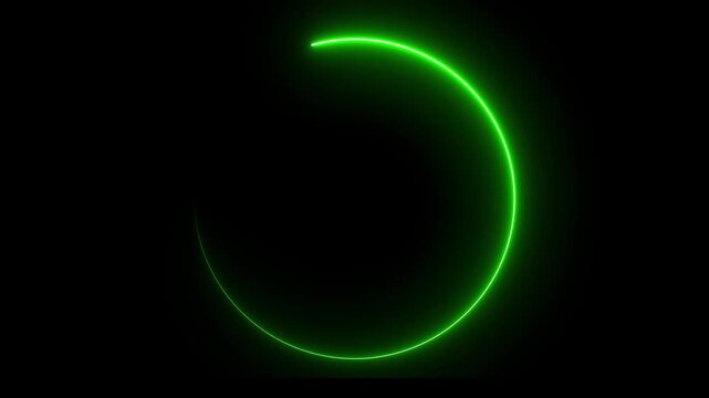 Glowing neon red and green color cross symbol icon animation cancel wrong error warning reject no stop sign symbol on black background