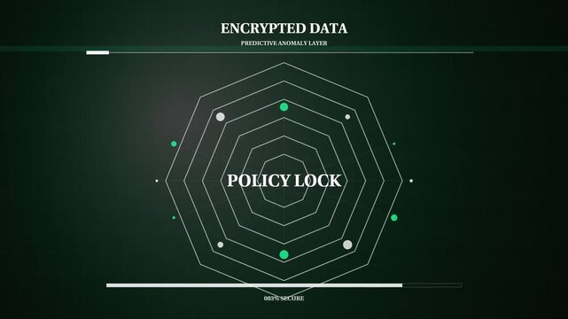 Policy Lock AI Security HUD Text Animation