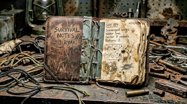 Survival Notes J Ryan S Rustic Journal Amidst Tools