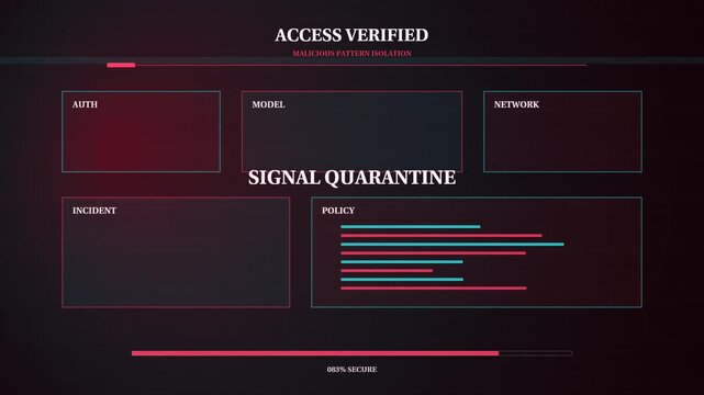 Signal Quarantine AI Security HUD Text Animation