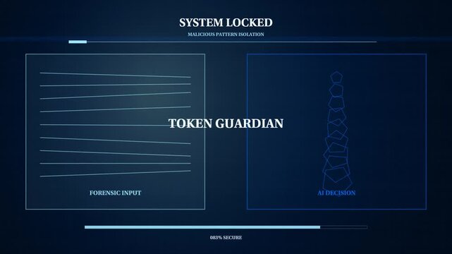 Token Guardian AI Security HUD Text Animation