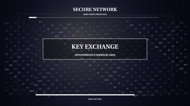 Key Exchange AI Security HUD Text Animation
