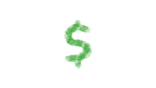 watercolor dollar sign, color illustration