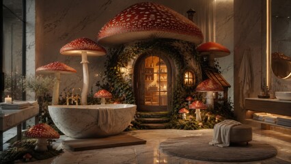 Obraz premium Mushroom-inspired bathroom