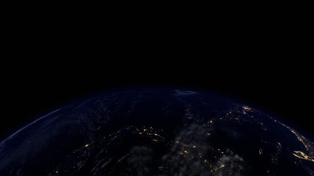 Blue Planet Earth in Space with Moon, Stars, and Global World View