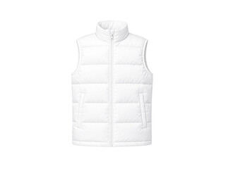 White puffer vest isolated on white background. © Hseena