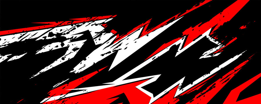 Car decal design vector. Graphic abstract stripe racing background kit designs for wrap vehicle, race car, rally, adventure and livery