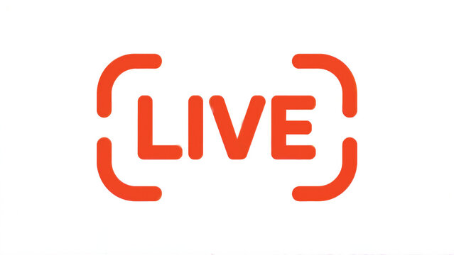 Live streaming symbol with camera frame
