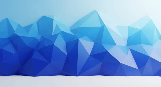 Low poly mountain range landscape graphic.