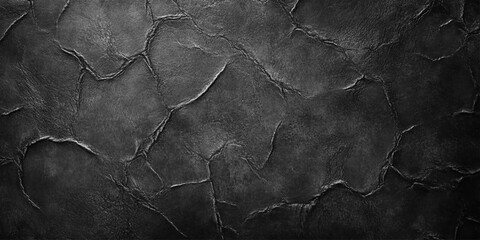 Naklejka premium Black leather texture for background with grunge crack.