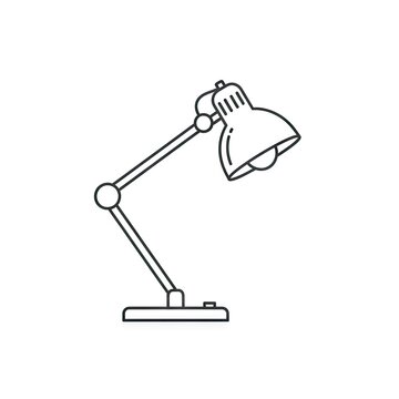 Minimalist desk lamp illustration on white background vector design
