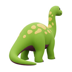 Naklejka premium Cute cartoon dinosaur with yellow spots on white background
