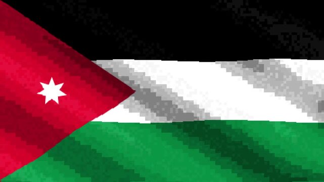 Jordan national flag waving pixel art animation