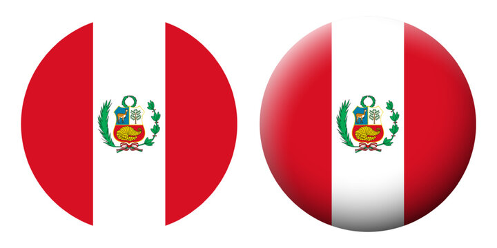 Vector illustration of Peru flag set on transparent background