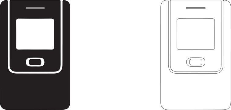 Mobile terminal vector icon, driver onboard computer symbol, courier smartphone app and smart logistics.
