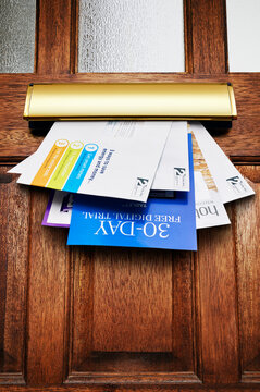 Letters coming through a letterbox, United Kingdom
