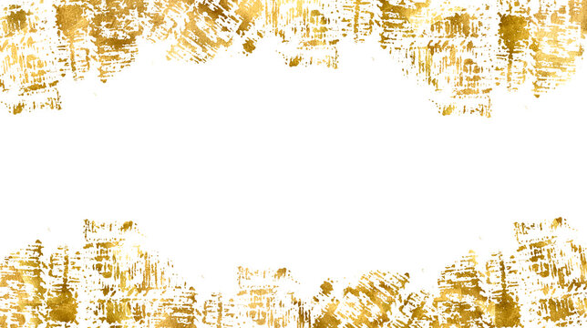 Old gold texture with gold paper particles and gold flakes that shimmer. Watercolor gold foil pieces flake. Watercolor brush stroke gold. The gold foil borders the isolated. Ideal for flyer, packaging