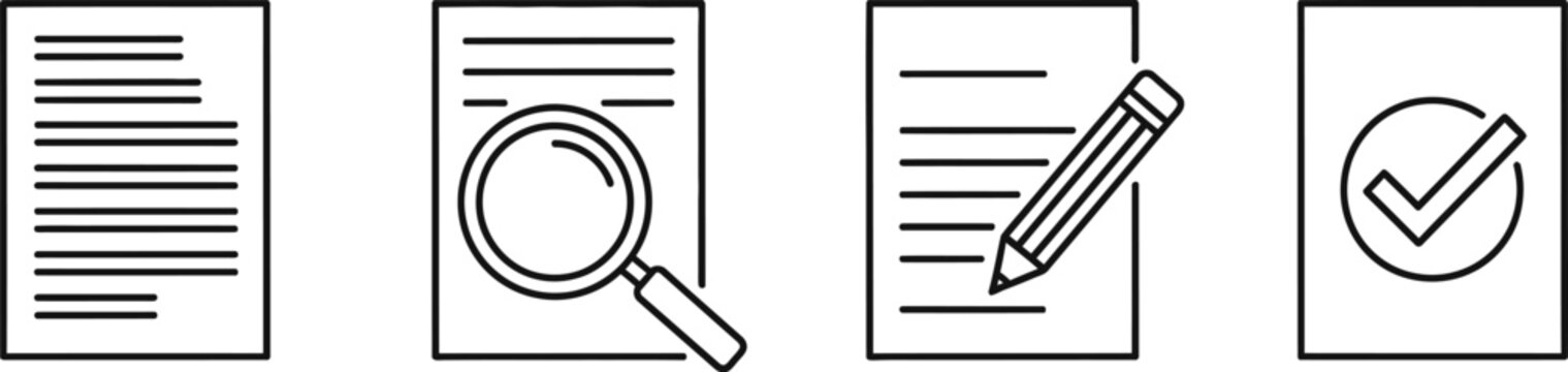 Document review and editing icons