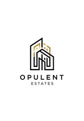 Fototapeta premium Modern abstract building logo design with elegant lines and copy space