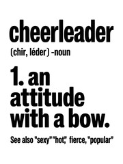 Fototapeta premium A playful definition of 'cheerleader' using bold typography.