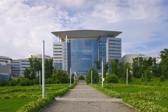 Main building and admissions committee of Far Eastern Federal University in Russky island, Vladivostok, Russia. Summer day 