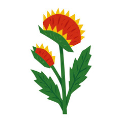 Obraz premium PNG Vibrant artistic sunflower illustration
