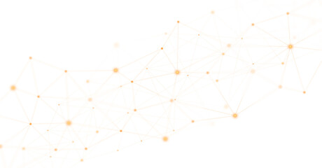 Abstract Orange Network Connection Background with Glowing Dots and Lines Technology Concept © Abduls