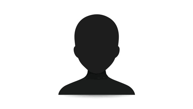 Silhouette of a Person with Short Hair and Rounded Face.