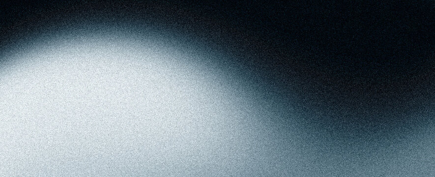 Dark grain texture background, light blue gray abstract grainy gradient blurs on black noise texture backdrop, abstract website header, digital wallpaper, web banner or event poster design